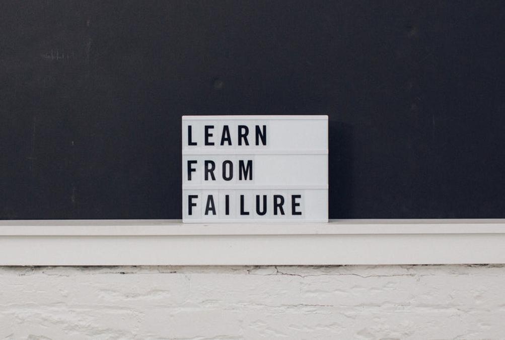 Image of 401k mistakes - learn from failure sign